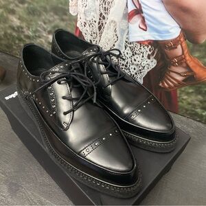 The Kooples CREPERS WITH STUDS Black Size 44 NIB (fits like a 10)